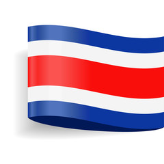 Costa Rica Flag Vector Label Tag Icon