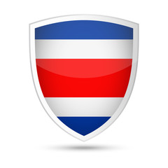 Costa Rica Flag Vector Shield Icon