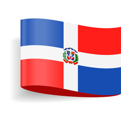 Dominican Republic Flag Vector Label Tag Icon