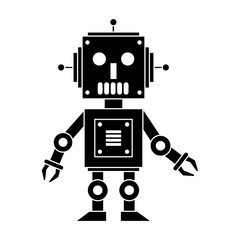 Robot funny cartoon icon vector illustration graphic design