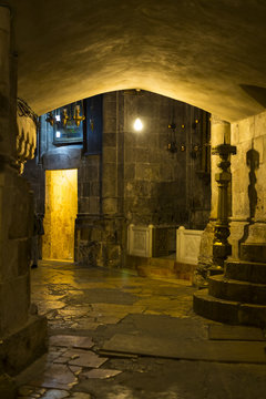 Elements of interior decoration Temple of the Holy Sepulcher in Jerusalem