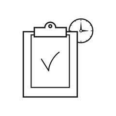 Clip board work hours icon