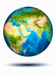 United Arab Emirates on Earth with white background