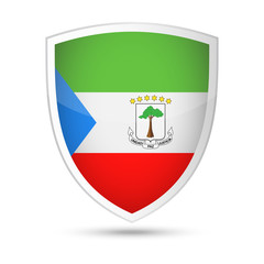 Equatorial Guinea Flag Vector Shield Icon