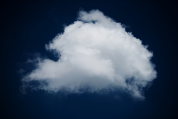 Close-up single white cloud on blue sky