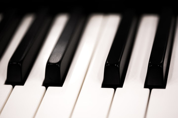 piano keyboard keys closeup