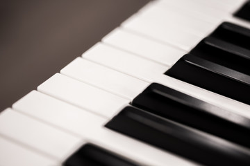 piano keyboard keys closeup