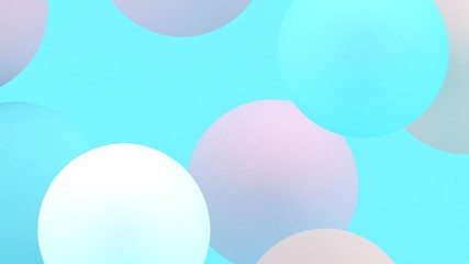 3d bubbles. Spheres background. Abstract wallpaper. Flying geometric shapes. Trendy modern illustration. 3d rendering. Falling abstract balls. Colorful poster backdrop. Minimal style.