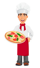 Young professional chef in uniform