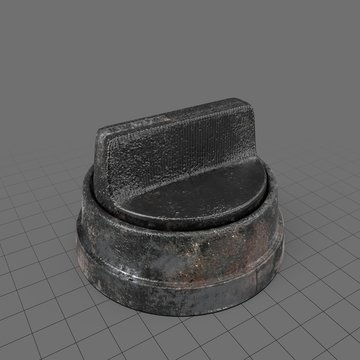 Damaged plastic and metal dial