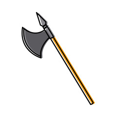 Axe medieval weapon icon vector illustration graphic design