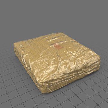 Drug brick wrapped in brown packaging