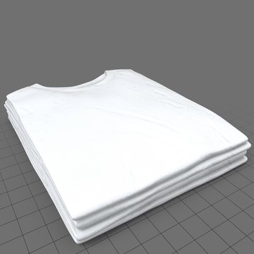 Stack of folded crew neck shirts without tags (mens)