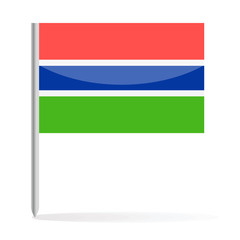 Gambia Flag Pin Vector Icon