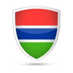 Gambia Flag Vector Shield Icon