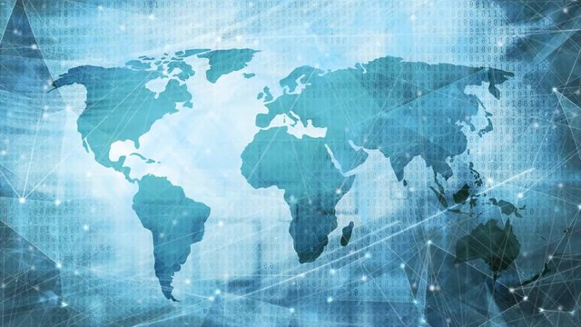 Global network connectivity failure motion background.