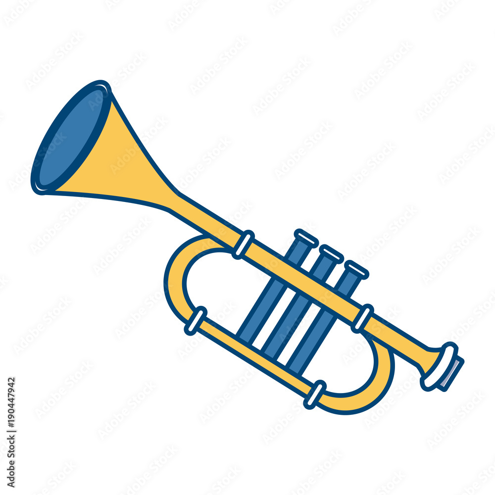 Poster Trumpet music instrument icon vector illustration graphic design