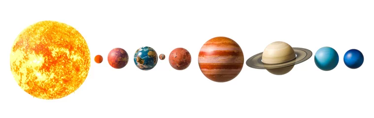 Foto op Canvas Planets of the solar system, 3D rendering © alexlmx