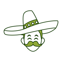 Mexican with hat icon vector illustration graphic design