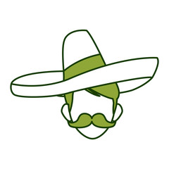 Mexican with hat icon vector illustration graphic design