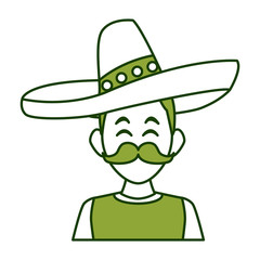 Mexican with hat icon vector illustration graphic design