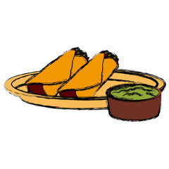 Mexican burritos with chilli icon vector illustration graphic design