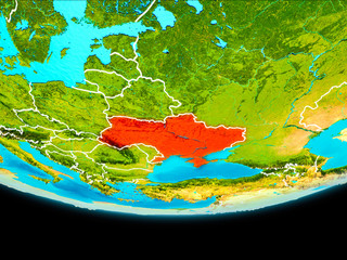 Satellite view of Ukraine