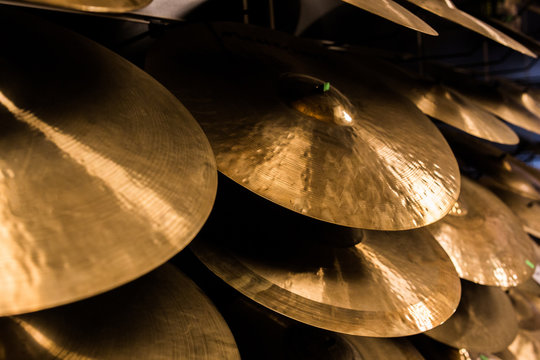 cymbals at the music store