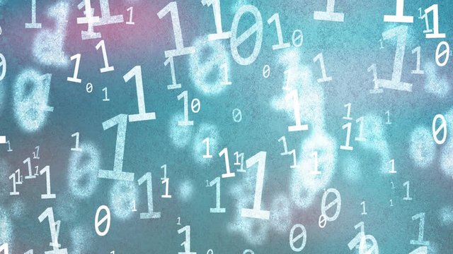 Abstract network connectivity failure with binary numbers motion background. 