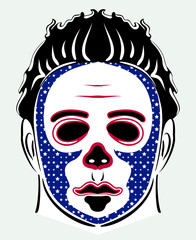 American halloween mask vector