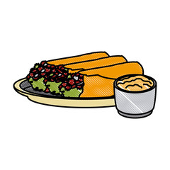 Mexican burritos food icon vector illustration graphic design