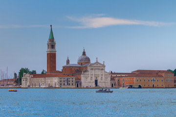 Fototapeta premium VENICE, ITALY - on May 5, 2016. San Giorgio di Maggiore church with reflection in Venice, Italy