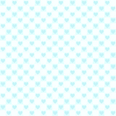 Cyan checkered heart pattern. Seamless vector background