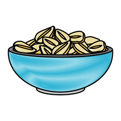 Oat flakes bowl icon vector illustration graphic design