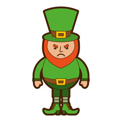 leprechaun angry cartoon st patricks day character vector illustration