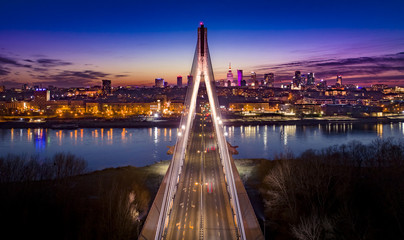 Panele Szklane Podświetlane  Warszawa Most Świętokrzyski