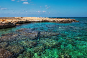 Crystal clear blue sea Northern Cyprus