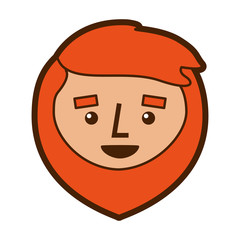 cartoon happy face man beard character vector illustration