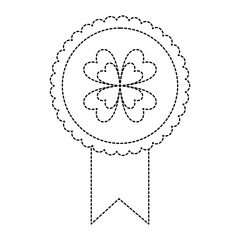 green rossette clover ornament medal vector illustration sticker design