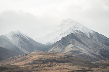 Scenic view of mountains at Denali National Park and Preserve against sky