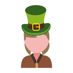 woman wearing leprechaun hat