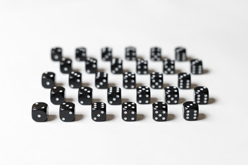 Black Dice on White Background