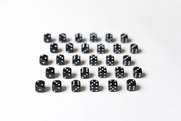 Black Dice on White Background