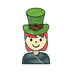 woman wearing leprechaun hat