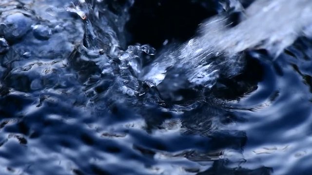 Close up of splash of water. Slow motion.