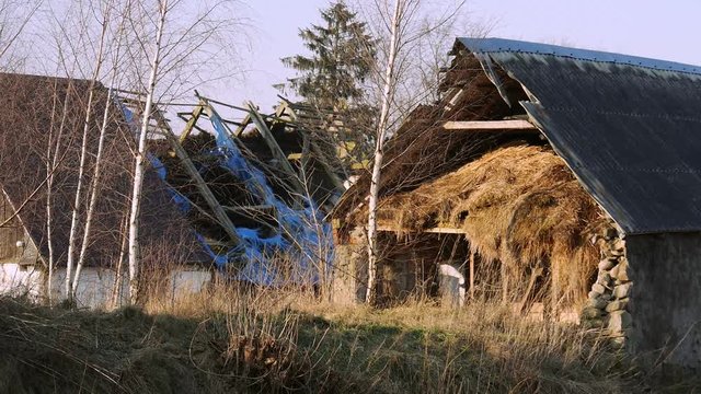 buildings damaged by disaster hurricane