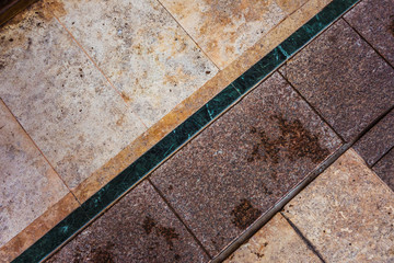 ull frame shot of the mosque floor with moroccan pattern