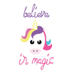 Cute unicorn t-shirt design.