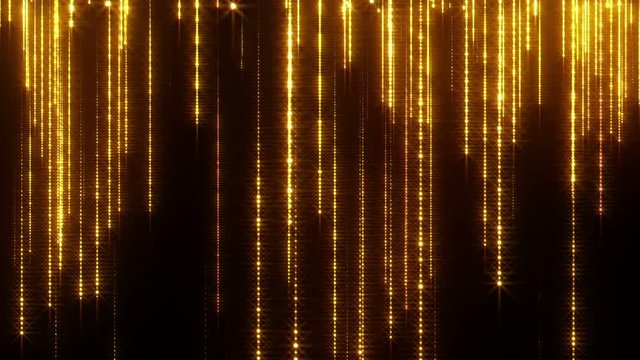 Glittering Particle Streaks Seamless Looping | Raining Glowing Glitter Particles Seamless Looping Motion Background Animated Video Backdrop Loop Golden Gold Yellow Orange