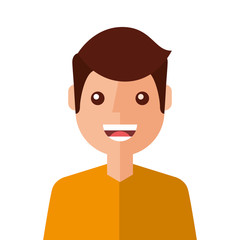 young man happy avatar character vector illustration design